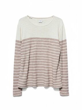 Selected Homme Heritage Cream & Burgundy Striped Knit Top – Medium